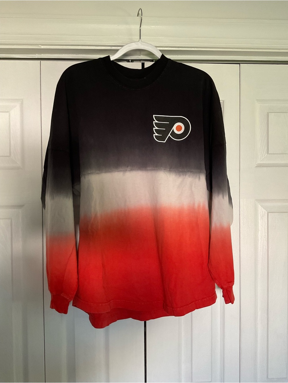 Fanatics Black White Orange Ombre Flyers Long-Sleeve Shirt